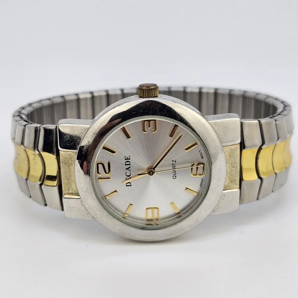 Decade Women's Watch 33MM Gray Dial Gray Gold Expandable Band‎ 6.5